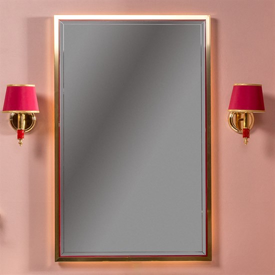 ARMADIART Зеркало MONACO  с подсветкой 70*110CM глянец бордо + золото - фото 109775