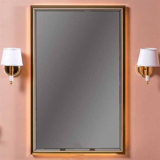 ARMADIART Зеркало MONACO  с подсветкой 70*110CM глянец капучино + золото - фото 109776