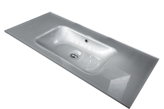 ARMADIART Столешница стекло 100см моноблок СЕРЕБРО ARMADIART-852-100-S - фото 110081