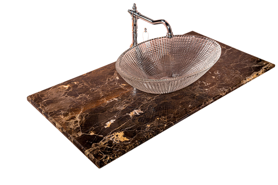 ARMADIART Столешница мрамор 101см  Emperador Dark  для раковин хрусталь, LV204 ARMADIART-857-101-ED LV204