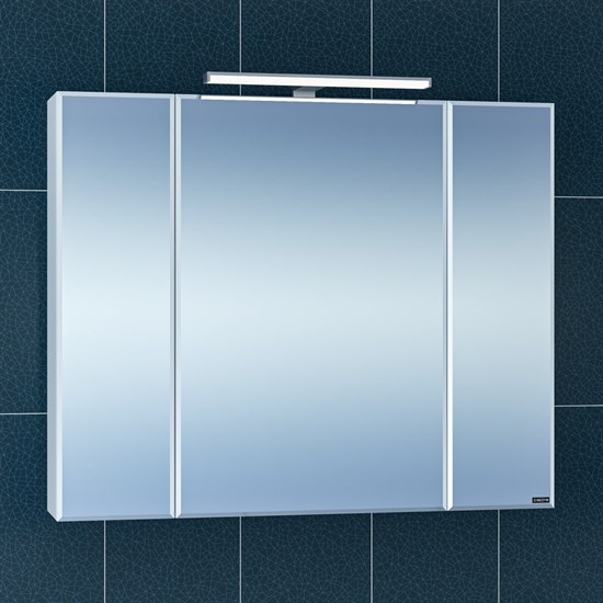 SANTA Зеркальный шкаф СаНта Стандарт 90 113018, цвет белый, с подсветкой - фото 116279