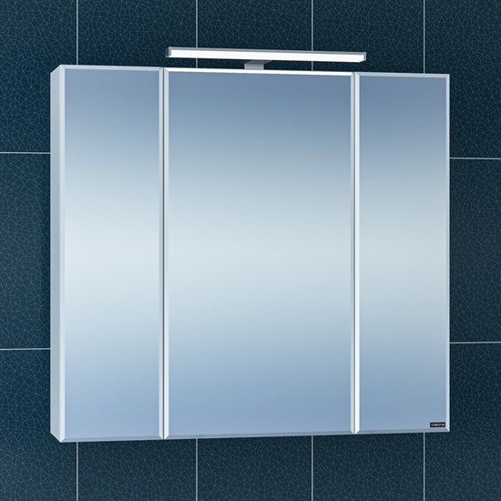 SANTA Зеркальный шкаф СаНта Стандарт 80 113011, цвет белый, с подсветкой - фото 116285