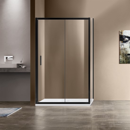 VINCEA Душевой уголок Garda VSR-1G8012CLB, 1200*800, черный, стекло прозрачное VINCEA VSR-1G8012CLB