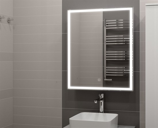 CONTINENT Зеркало-шкаф ALLURE 550х800 белый правый со светодиодной подсветкой - фото 136737