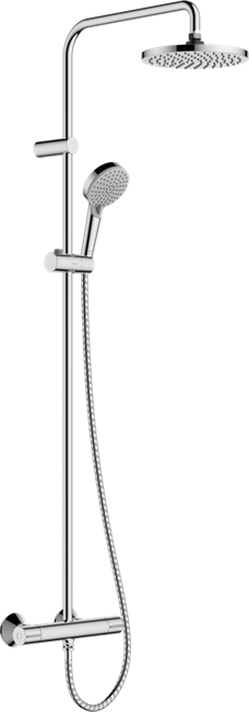 HANSGROHE Душевая система Showerpipe 200 1jet с термостатом Hansgrohe Vernis Blend 26276000, хром 26276000 - фото 148223