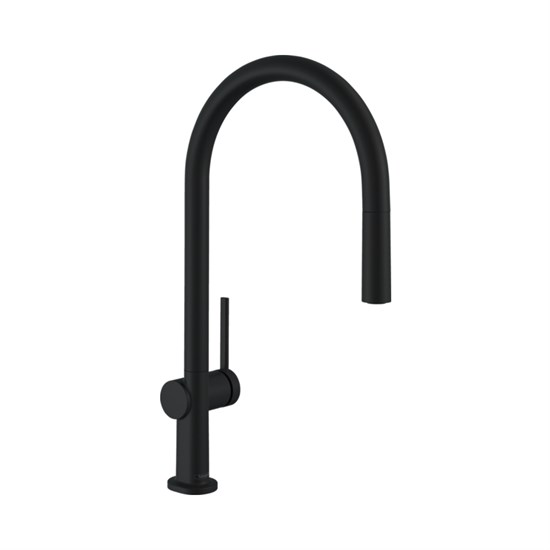 HANSGROHE Кухонный смеситель однорычажный, 210, с вытяжным изливом, 1jet, sBox Hansgrohe 72803670, матовый черный - фото 151082