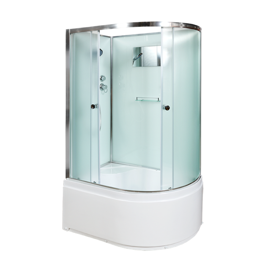 DETO Душевая кабина D120L, размер 120x80 см, профиль глянцевый хром, стекло матовое D120L - фото 160201