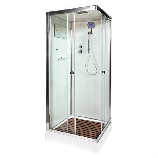 DETO Душевая кабина K401S, размер 100x100 см, профиль хром, стекло прозрачное K401S - фото 170737