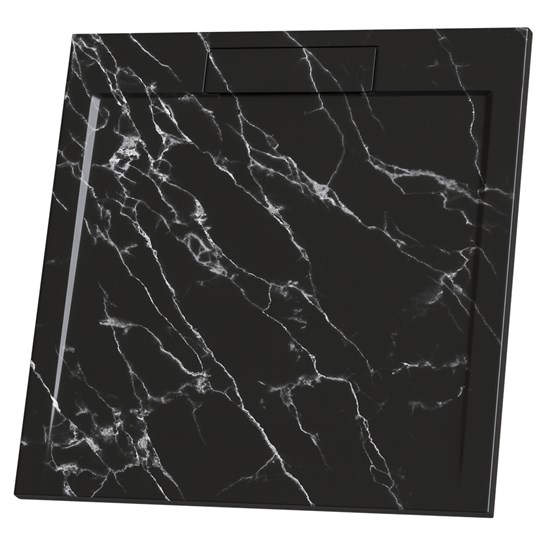 RGW STL Душевой поддон квадратный  STL MB Черный мрамор, размер 90x90 см 52211099-14