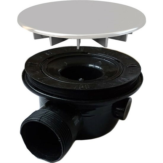 VINCEA Сифон с крышкой для поддонов из камня VST-2SQ c гидрозатвором, черный - фото 179189