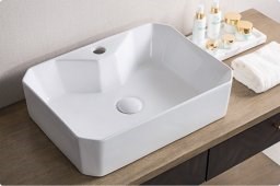 BELBAGNO Раковина керамическая накладная BB1387, прямоугольная, 500х375х135, цвет белый - фото 179987