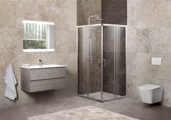 BELBAGNO Unique Душевой уголок квадратный, размер 75х75 см, двери раздвижные, стекло 5 мм UNIQUE-A-2-75/90-C-Cr - фото 180549