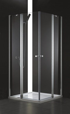CEZARES Elena Душевой уголок прямоугольный двери распашные, профиль - хром / стекло - прозрачное, размер 100х90 см, стекло 6 мм - фото 195381