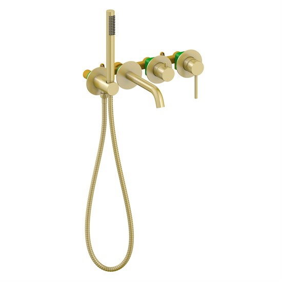 TIMO Saona Смеситель встроенный для ванны с душем (2314/17YSM), цвет золото матовое - фото 196473
