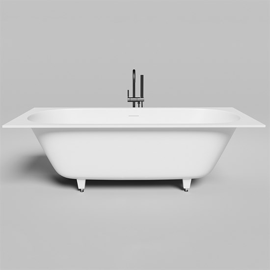 SALINI Ornella Встраиваемая ванна с прямоугольной чашей, регулируемые ножки, донный клапан "Up&Down" белый, сифон, интегрированный слив-перелив размер 190х80 см, белый - фото 202607