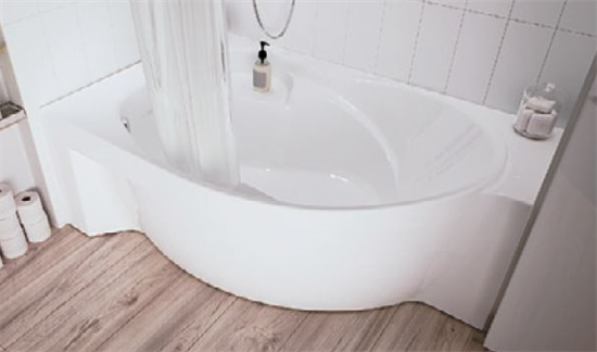 1MARKA Ergonomika Ванна асимметричная пристенная размер 175х110 см, цвет белый 01эрг17511л