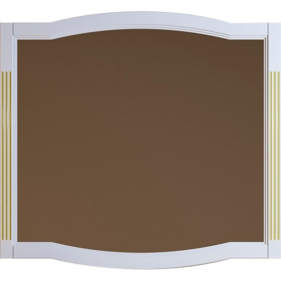 OPADIRIS Лаура Зеркало 100 см, белый матовый с золотой патиной - фото 209824