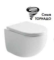 CERAMICA NOVA Up Подвесной унитаз безободковый с сиденьем микролифт, белый - фото 214808