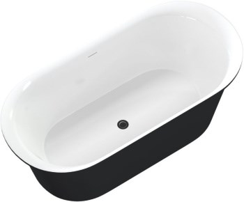AQUANET Family Ванна акриловая овальная отдельностоящая / пристенная размер 170x80 см, белый / черный - фото 218894