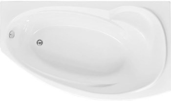 AQUANET Jersey Ванна акриловая асимметричная встраиваемая / пристенная размер 170x100 см с каркасом R, белый - фото 219033