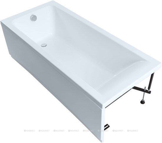 AQUANET Bright Ванна акриловая прямоугольная встраиваемая / пристенная размер 175x75 см с каркасом, белый - фото 219451