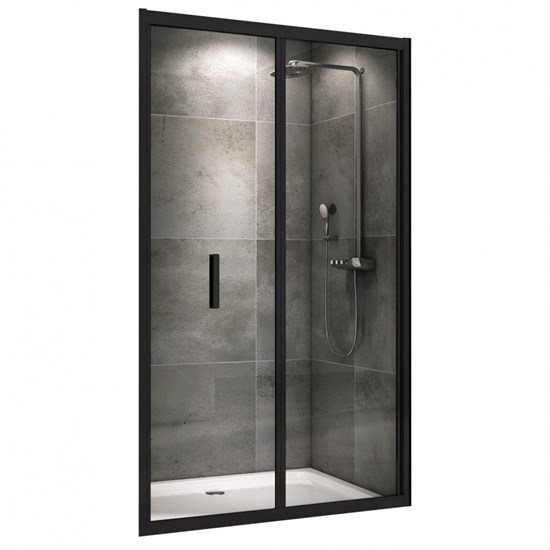 ABBER Sonnenstrand Душевая дверь складная ширина 120 см профиль - черный / стекло - прозрачное 6 мм - фото 219850