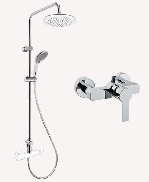 VITRA System Rain Сет с душевой стойкой, цвет хром A49234EXP - фото 220165