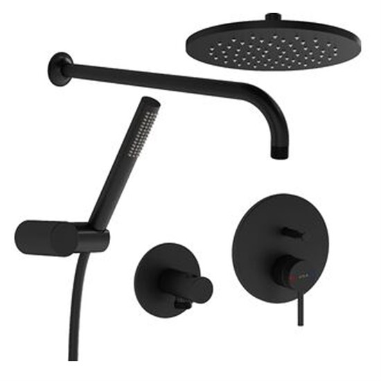 VITRA Origin Набор встроенной душевой системы, цвет черный матовый A4926636EXP - фото 220201