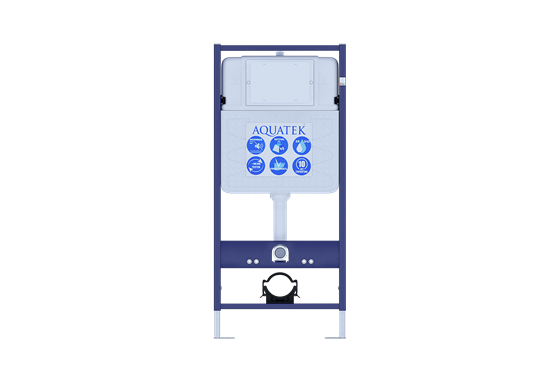 AQUATEK Оберон SET (рама AQUATEK Standard INS-0000012 с клавишей KDI-0000018 и крепежом KKI-0000002+унитаз ОБЕРОН AQ1365T-00 с тонким сиденьем, белый - фото 223475