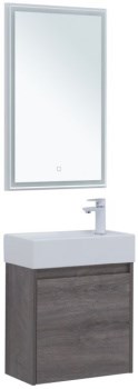 AQUANET Мебель для ванной подвесная Nova Lite 50 дуб рошелье (с дверецей) - фото 225211