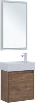 AQUANET Мебель для ванной подвесная Nova Lite 50 дуб рустикальный (с дверецей) - фото 225220