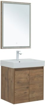 AQUANET Мебель для ванной подвесная / напольная Nova Lite 60 дуб рустикальный (2 дверцы) - фото 225260