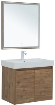 AQUANET Мебель для ванной подвесная / напольная Nova Lite 75 дуб рустикальный (2 дверцы) - фото 225306