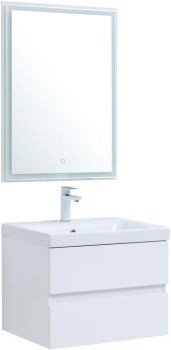 AQUANET Мебель для ванной подвесная Беркли 60 белый глянец (2 ящика) - фото 225882