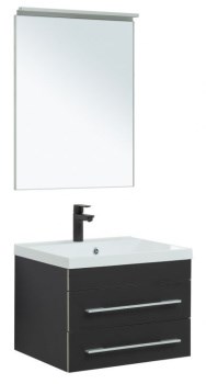 AQUANET Мебель для ванной подвесная Верона 58 New черный матовый AQUANET-281103 - фото 226036