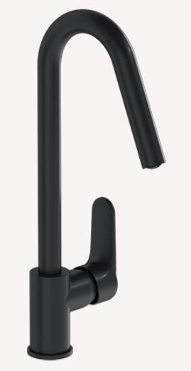 VITRA Root Round Смеситель для кухни, матовый черный A4274236EXP - фото 242533