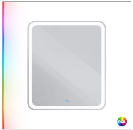 CEZARES Multicolore Зеркало прямоугольное со встроенной разноцветной подсветкой RGB и сенсорным выключателем, 12V, 220-240V, 700x800x30 - фото 250510