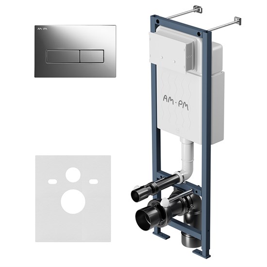 AM.PM ErgoFit I012711.0351 ErgoFit Инсталляция для подвесного унитаза с клавишей ErgoFit M пластик, хром - фото 251948