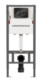 CERAMICA NOVA Balance/ Circle Система инсталляции для унитазов с кнопкой смыва Circle, цвет черный матовый, с креплениями - фото 252820