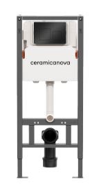 CERAMICA NOVA Balance/Square Система инсталляции для унитазов с кнопкой смыва Square, цвет черный матовый, с креплениями - фото 252827