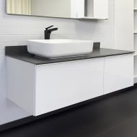 COMFORTY Тумба-умывальник подвесная Милан-120 белая с графитовой столешницей с раковиной T-Y9378 00-00013784СF - фото 257224