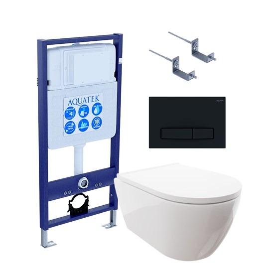 AQUATEK SET ПОЛАРИС (рама Standard INS-0000012+унитаз ПОЛАРИС AQ0700-00 с тонким сиденьем soft-close+ крепеж KKI-0000002 +панель KDI0000025) SET AQUATEK ПОЛАРИС-025 4в1 - фото 261103
