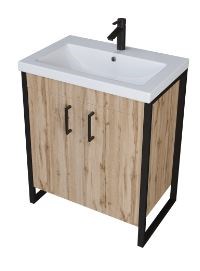 1MARKA Grunge Loft Тумба под раковину напольная ширина 70 см, цвет дуб Вотан Ц0000008499 - фото 263493