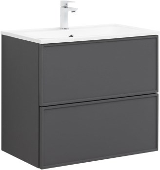 AQUANET Тумба под раковину подвесная Арт 75 ясень графит AQUANET-329064 - фото 265875