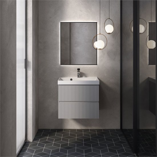 AQUAme "S1" тумба под умывальник подвесная 60 см., цвет серый. AQM900160GM - фото 274067