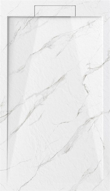 ESBANO Luxe Поддон прямоугольный из искуственного камня, крышка слива из искуственного камня размер 120x80 см, Белый ESPLM128CB - фото 274320