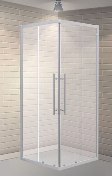 ESBANO Flex Душевое ограждение квадратное размер 100x100 см двери раздвижные, профиль - хром / стекло - прозрачное ESOGF100KVC - фото 274390