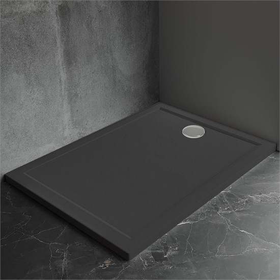 VECONI Pietra Душевой поддон квадратный, 1000x1000x30, искусственный камень, черный PT-B-100100-RU - фото 274434
