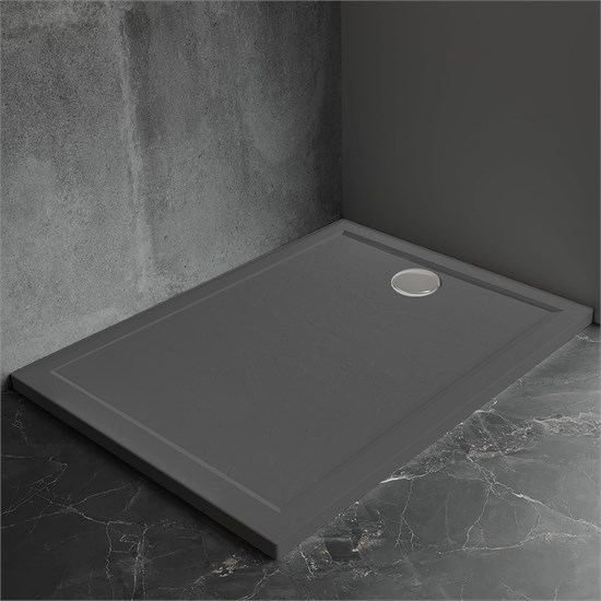 VECONI Pietra Душевой поддон квадратный, 800x800x30, искусственный камень, антрацитово-серый PT-AG-8080-RU - фото 274439