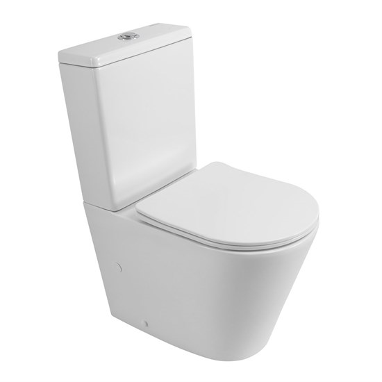 BELBAGNO Flay-R Чаша унитаза безободкового с сиденьем дюропласт soft close P-trap, белый BB2149CPR/SC - фото 275507